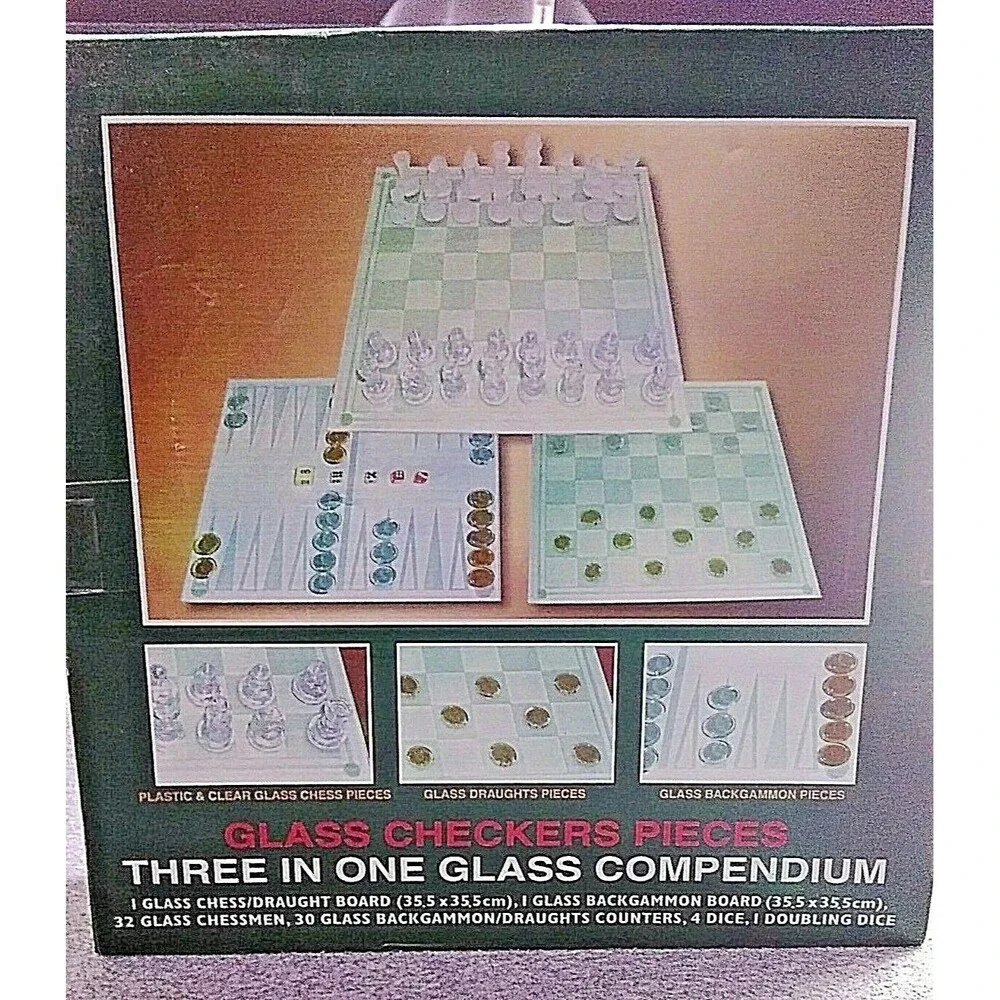 Generation Glass Checkers Pieces Limited Edition Three in One Glass Compendium
